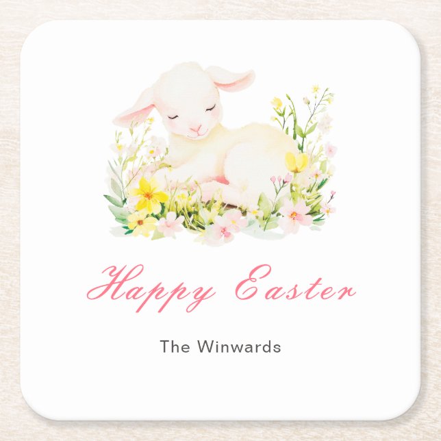 Dessous De Verre Carré Spring Lamb Easter Brunch (Devant)
