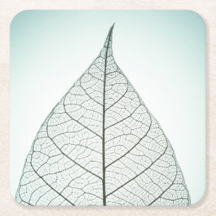 Dessous De Verre Carré Squelette vert de feuille