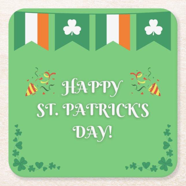 Dessous De Verre Carré St. Patrick's Day Green (Devant)