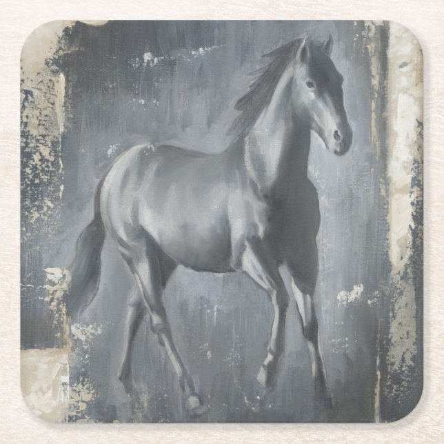 Dessous De Verre Carré Stallion noir (Devant)