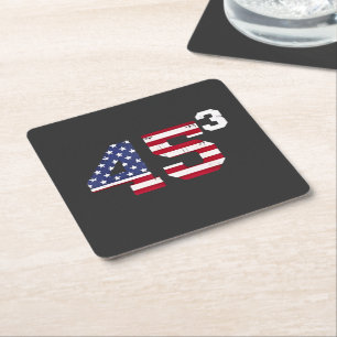 Dessous De Verre Carré Stand With 45 Pro Trump USA Flag 4 juillet