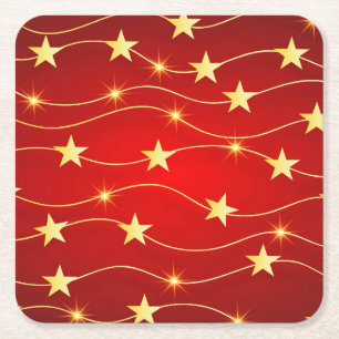 Dessous De Verre Carré Star Adored Ruby Motif rouge