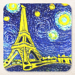Dessous De Verre Carré Starry Night Paris France