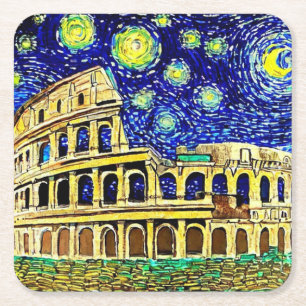 Dessous De Verre Carré Starry Night Rome Italie