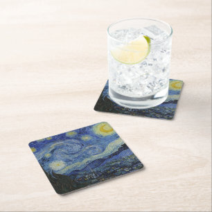Dessous De Verre Carré Starry Night & Van Gogh /célèbre art vintage