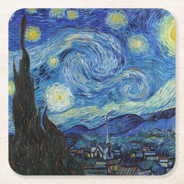 Dessous De Verre Carré Starry Night, Vincent van Gogh (Devant)