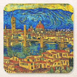 Dessous De Verre Carré Starry Starry Night Florence Italie