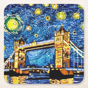 Dessous De Verre Carré Starry Starry Night Londres Angleterre