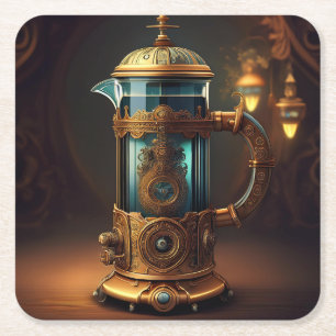 Dessous De Verre Carré Steampunk Style French Press