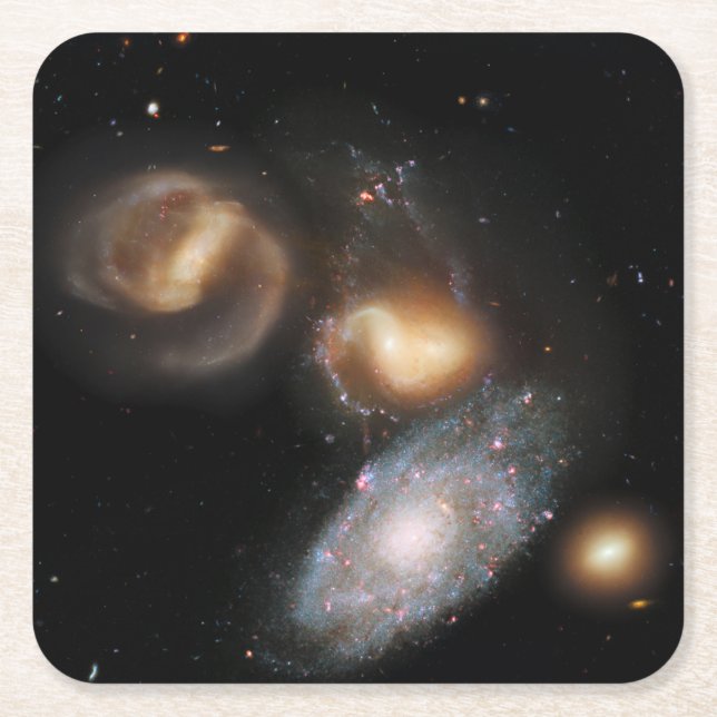 Dessous De Verre Carré Stephan's Quintet Galaxies (Devant)