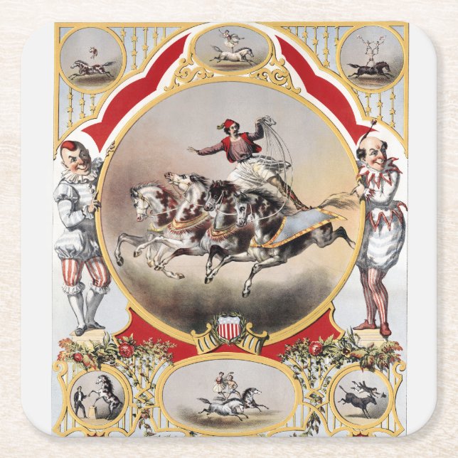Dessous De Verre Carré Stone & Murray's Circus, Circa 1870. (Devant)