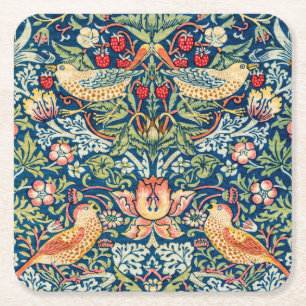 Dessous De Verre Carré Strawberry Thief, William Morris
