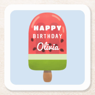 Dessous De Verre Carré Sucette au melon mignonne Joyeux Anniversaire