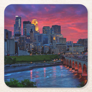Dessous De Verre Carré Sucrerie d'oeil de Minneapolis