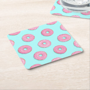 Dessous De Verre Carré Sugar Sweet Pink Glazed Donuts