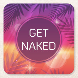 Dessous De Verre Carré Summer Beach Night Palm Devenez Nu