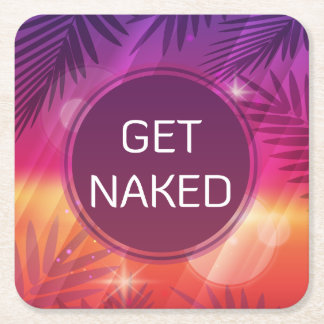Dessous De Verre Carré Summer Beach Night Palm Devenez Nu