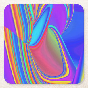Dessous De Verre Carré Summerfeel, Rainbowart 3D Abstrait