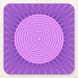 Dessous De Verre Carré Sunburst géométrique moderne - Amethyst Purple