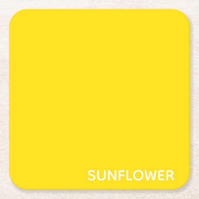 Dessous De Verre Carré Sunflower jaune Nom de la couleur (Devant)