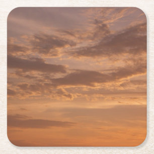 Dessous De Verre Carré Sunset Clouds II Pastel Nature Abstraite