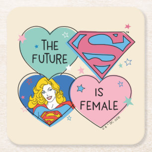Dessous De Verre Carré Supergirl hors de ce monde Retro Graphisme