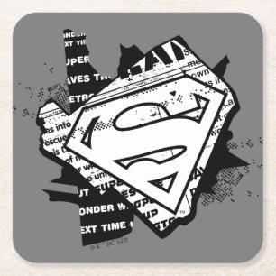 Dessous De Verre Carré Supergirl Newsprint S-Shield
