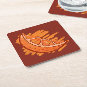 Dessous De Verre Carré Suppiations Orange Party