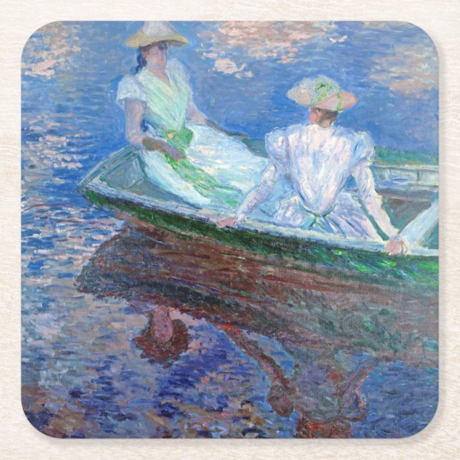 Dessous De Verre Carré Sur le bateau, Monet (Devant)