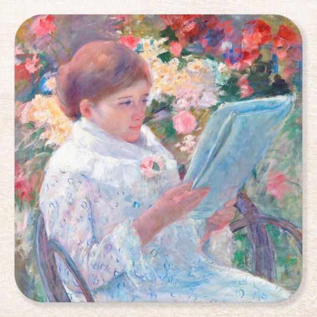 Dessous De Verre Carré Sur un balcon, Mary Cassatt (Devant)
