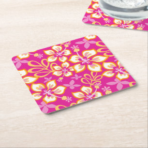 Dessous De Verre Carré Surf JUNGLE (COMBO ROSE CHAUDE)