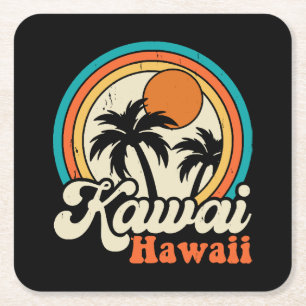 Dessous De Verre Carré Surf Kawaii Hawaï