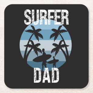 Dessous De Verre Carré Surfer papa