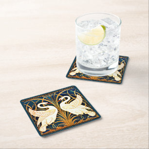 Dessous De Verre Carré Swan et Rush et Iris,