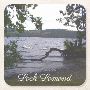 Dessous De Verre Carré Swans sur Loch Lomond