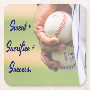 Dessous De Verre Carré Sweat plus Sacrifice égale Succès BASEBALL
