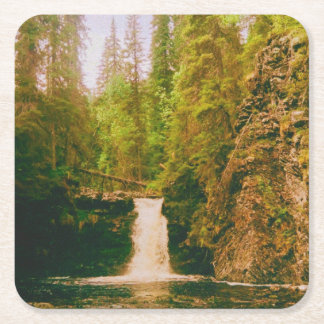 Dessous De Verre Carré Swedish Moody Waterfall, Hälsingland, Sweden