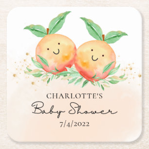 Dessous De Verre Carré Sweet Little Peaches C'est des jumeaux