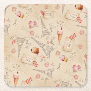 Dessous De Verre Carré Sweets Paris vintages