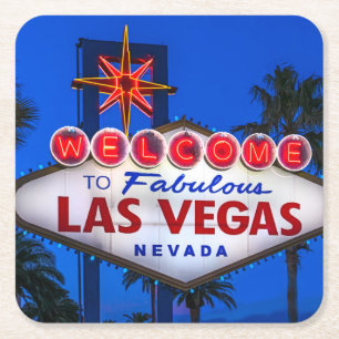 Dessous De Verre Carré SYMBOLE Bienvenue À Las Vegas
