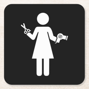 Dessous De Verre Carré Symbole coiffeur
