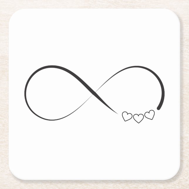 Dessous De Verre Carré Symbole de coeurs d'infini (Devant)