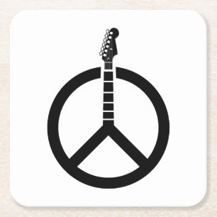 DESSOUS DE VERRE CARRÉ SYMBOLE DE GUITARE