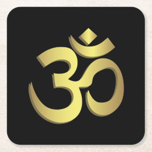Dessous De Verre Carré Symbole de yoga de l'OM (Aum) Namaste