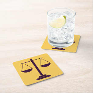 Dessous De Verre Carré Symbole des services juridiques de la balance de l
