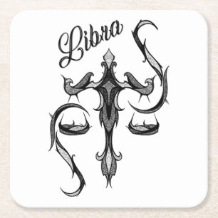 Dessous De Verre Carré Symbole du zodiaque Balance