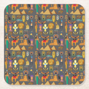 Dessous De Verre Carré SYMBOLE HIÉROglyphique égyptien Motif pharaon