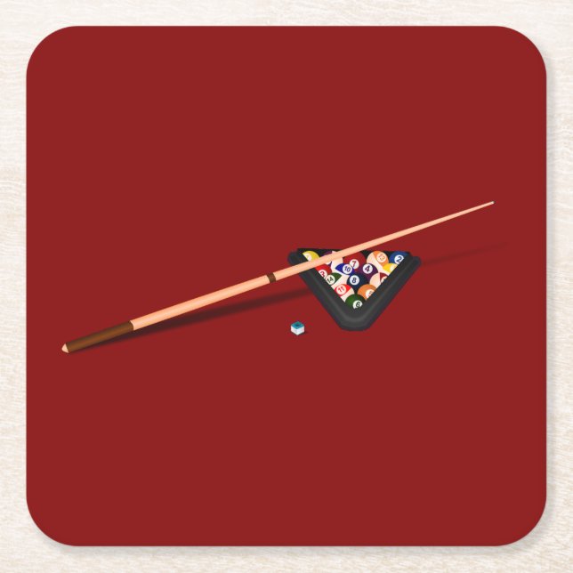 Dessous De Verre Carré Table de billard Maroon (Devant)