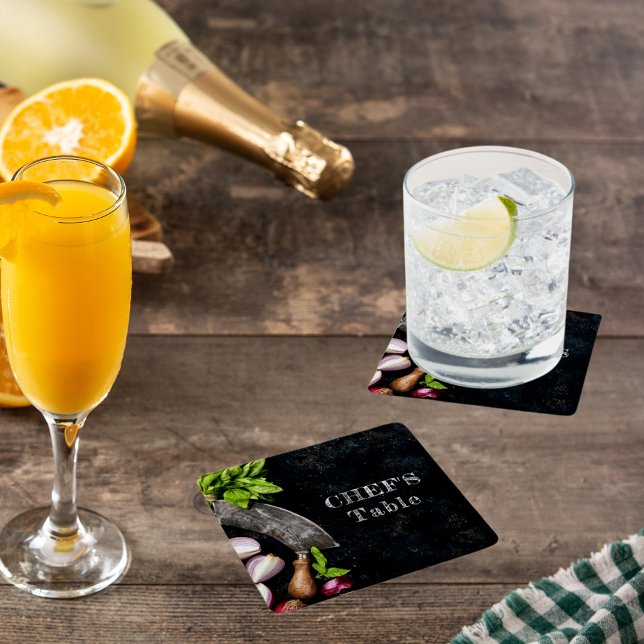 Dessous De Verre Carré Table du chef cuisine rustique (Créateur téléchargé)