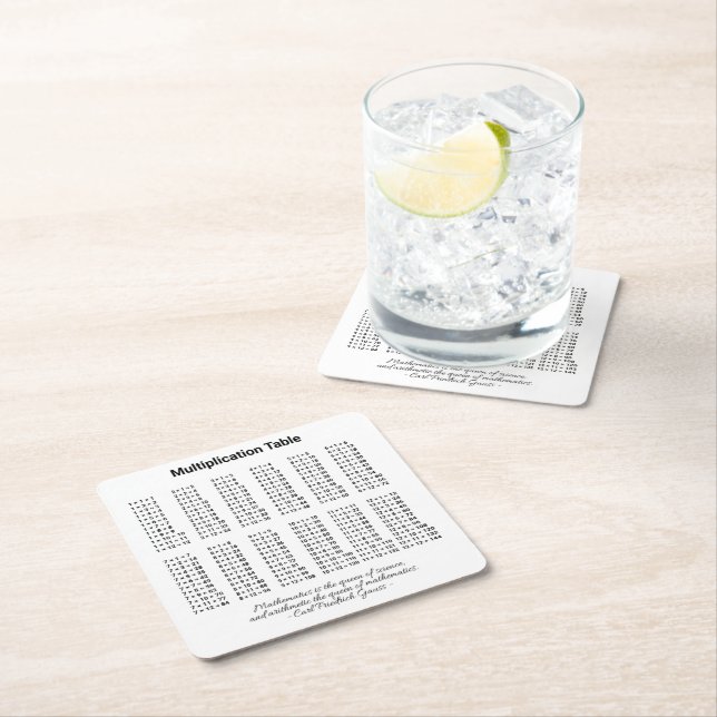 Dessous De Verre Carré Tableau de multiplication (En situation)